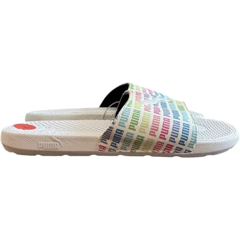 Puma Cool Cat Echo Jr  Slide Youth Sz 7C Boys White‎ Casual Sandals 383615-02